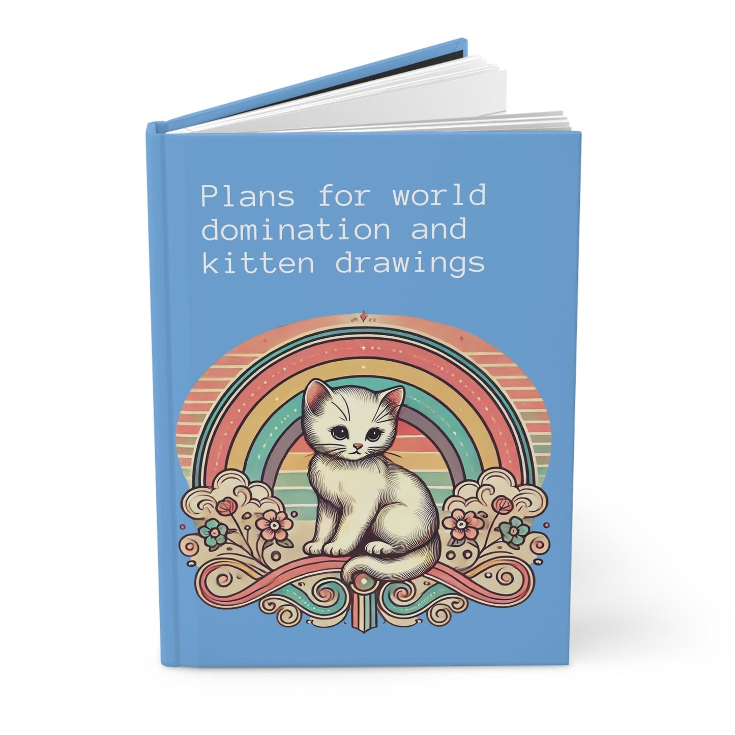 Cat Journal Hardcover - Funny Domination Vintage Design Matte Journal - Humorous Notebook, Book Lovers Gift, Retro Art Diary