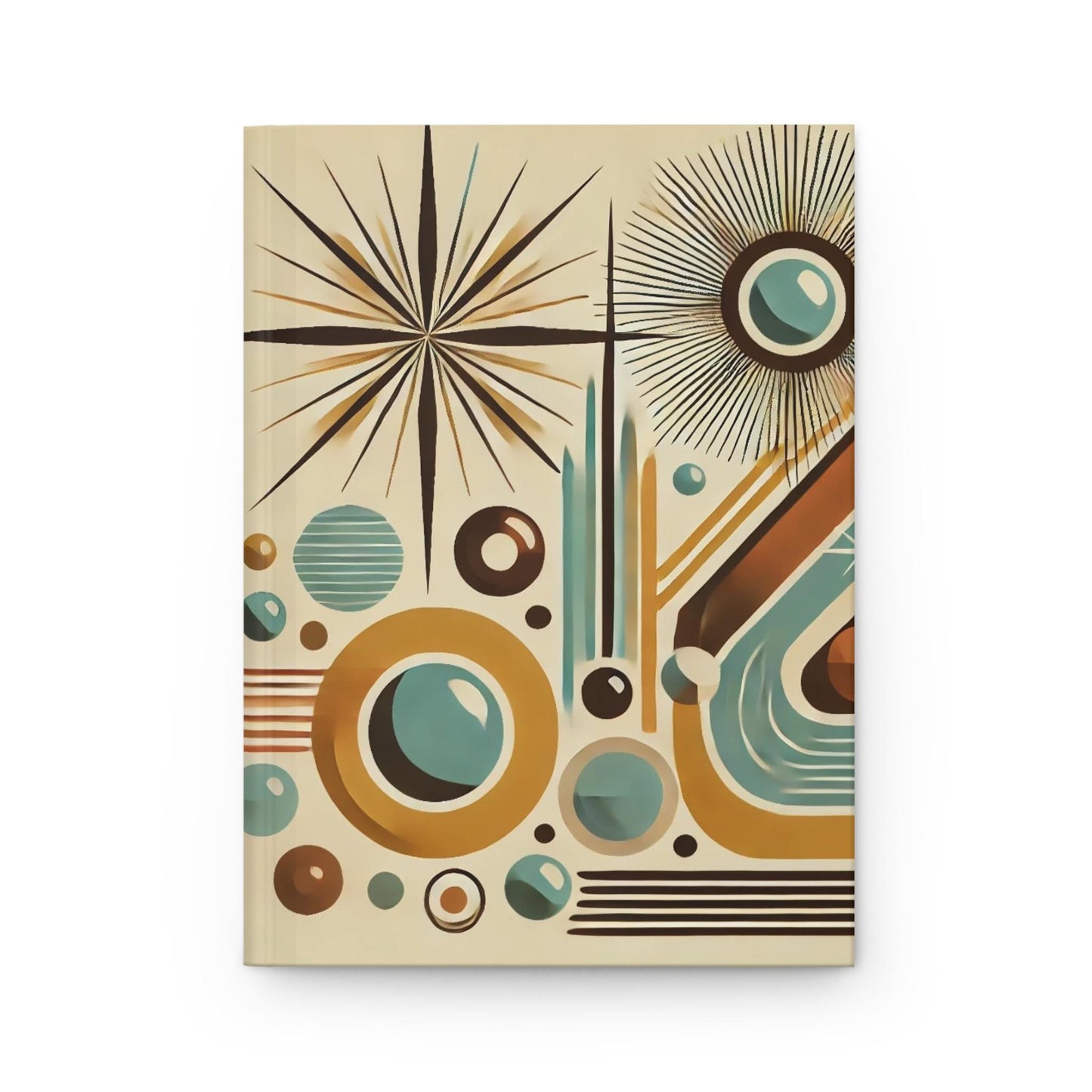 Journal Hardcover, Mid-Century Vintage Charm Notebook, Books Lovers Gift, Retro Matte Diary, Design Lovers Journal, Literature Enthusiast