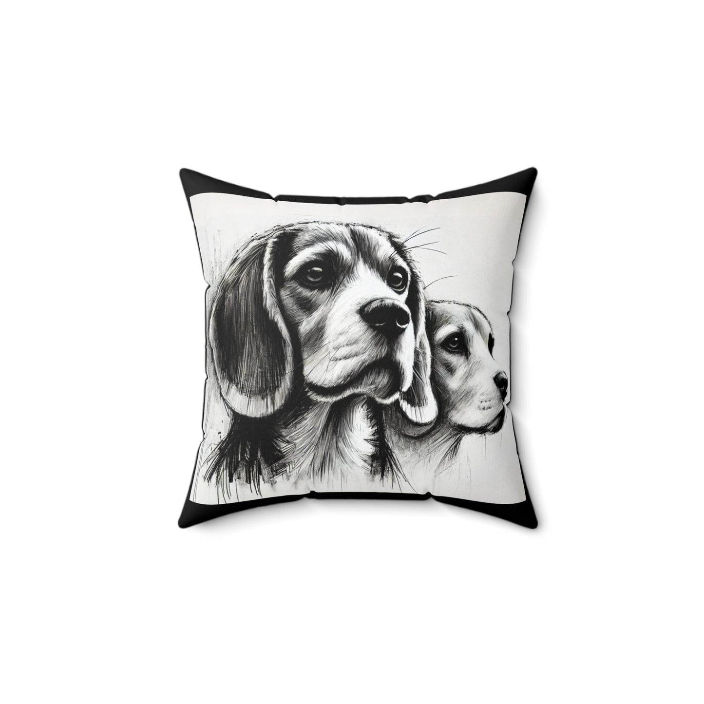 Pillow Beagle Modern Charcoal Sketch Design, Unique Housewarming Gift, Modern Art Charm, Soft Throw Pillow, Chic Home Decor, Dog Lover Gift