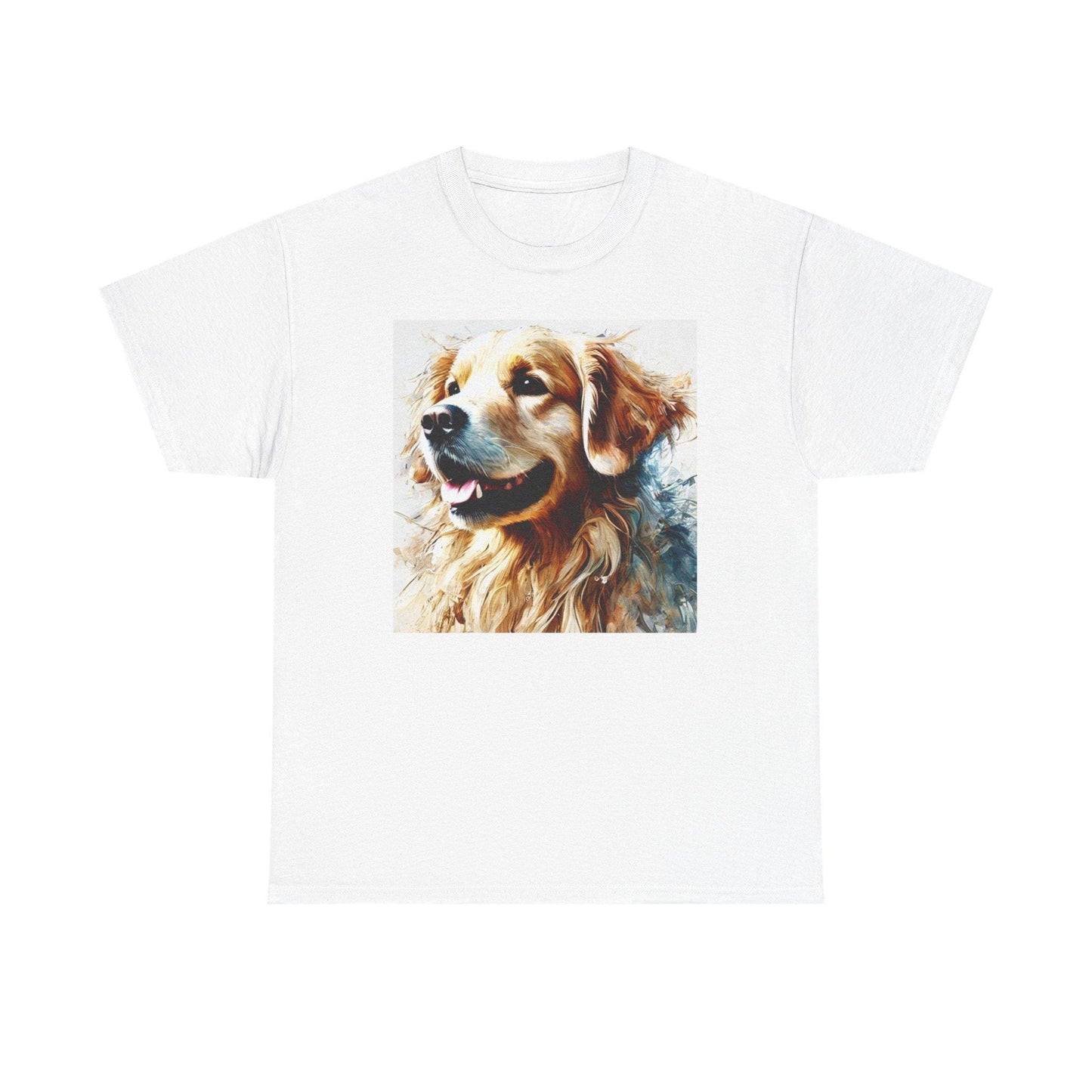 Dog Tee, Golden Retriever Impressionist Design, Unisex LGBT Dog Lover Gift, Gay Graphic Top, Unisex Heavy Cotton T-shirt, 7 Colors