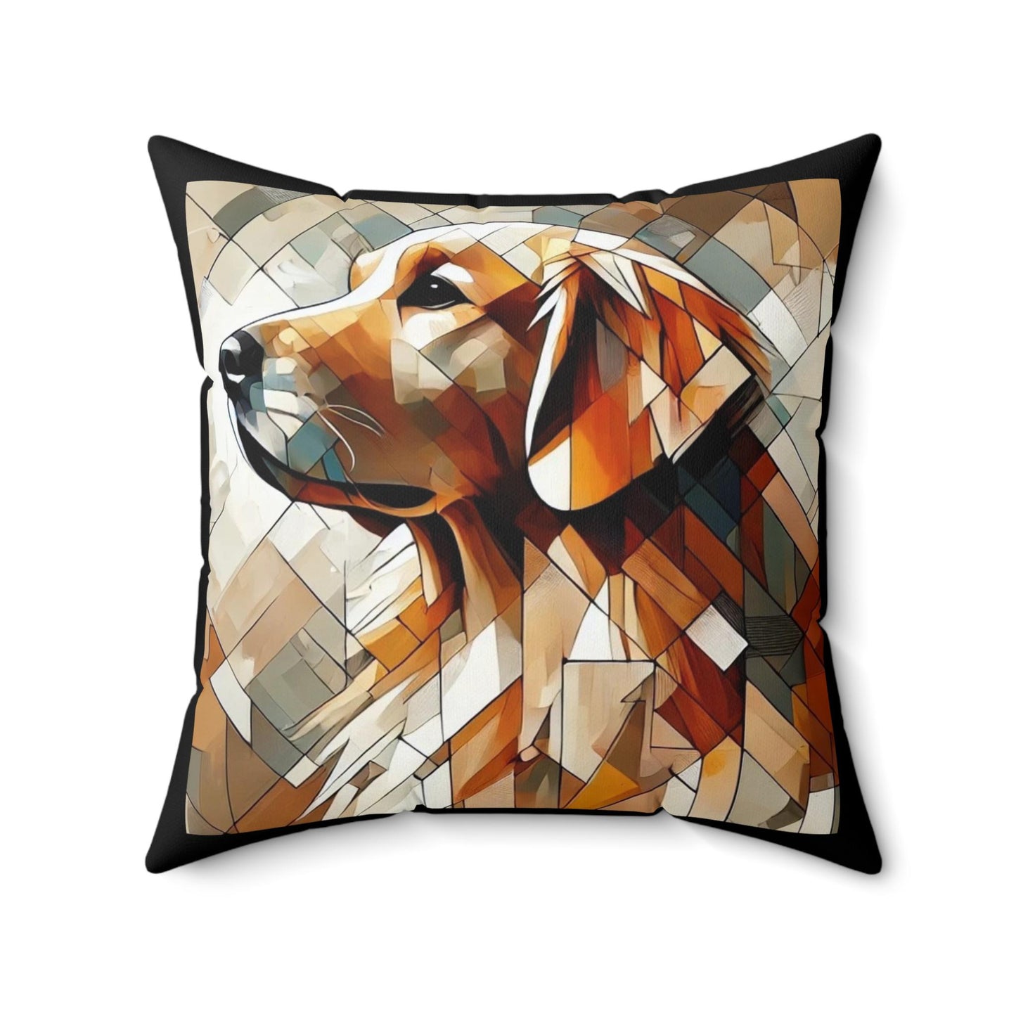 Pillow Golden Retriever Modern Cubist Design, LGBT Housewarming, Modern Art, Soft Throw Pillow, Chic Home Decor, Gay Golden Dog Lover Gift