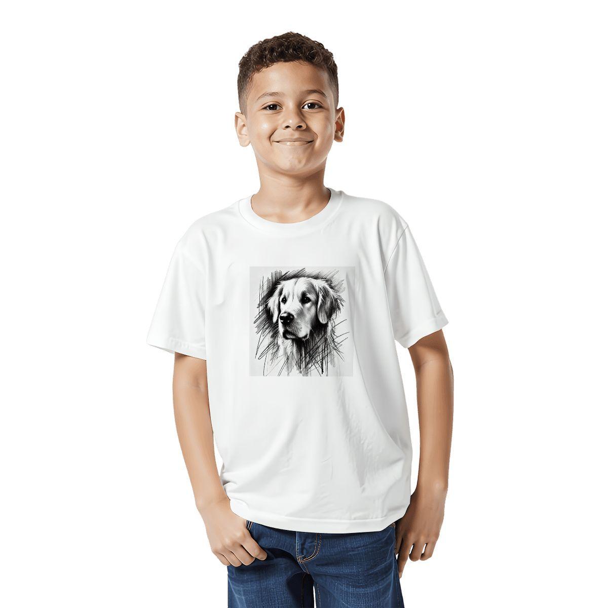 Kids Tee, Fun Golden Retriever Youth T-Shirt, Unique Birthday Gift, Casual Vacation Wear, Original Art Tee, Kid's Fashion, Back To School