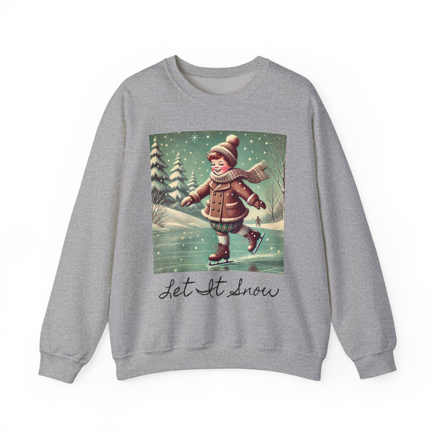 Christmas Unisex Heavy Blend™ Sweatshirt, Let It Snow, Ice Skating, Cute Gift for Partner