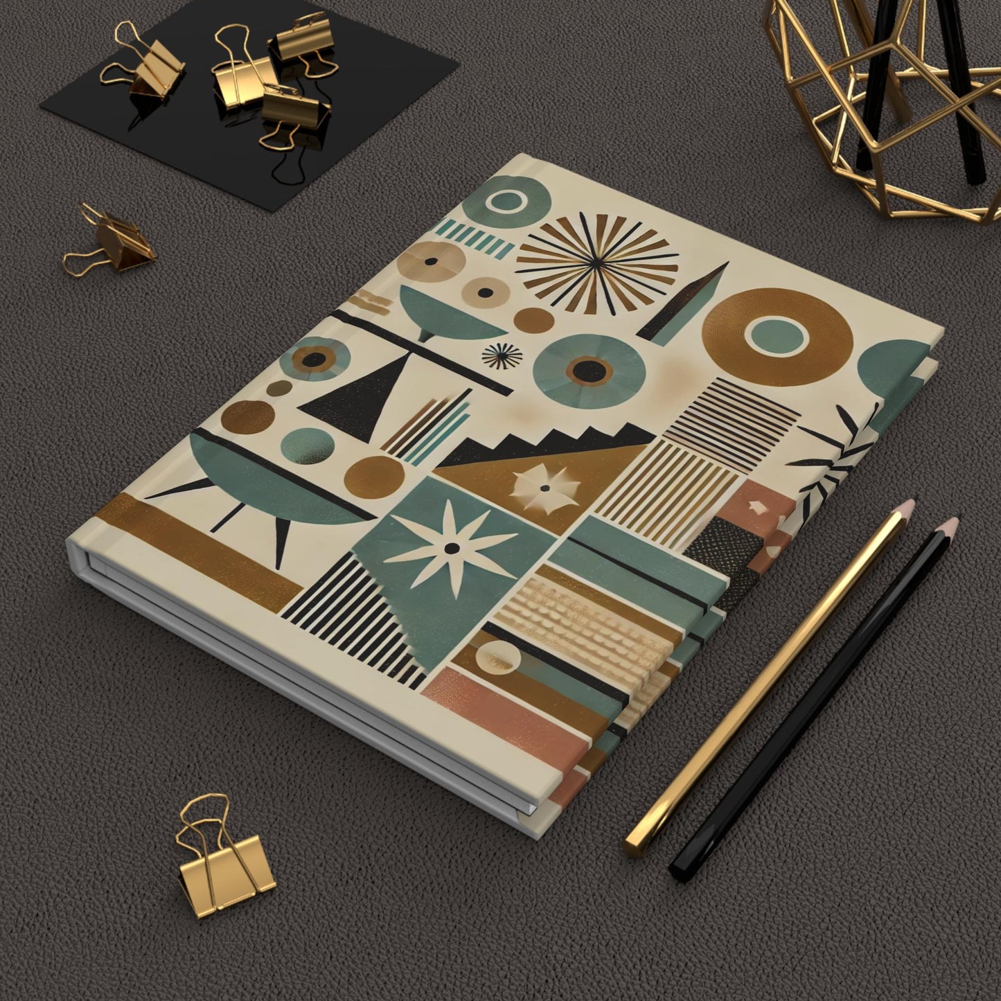 Journal Hardcover, Mid-Century Vintage Charm Notebook, Books Lovers Gift, Retro Matte Diary, Design Lovers Journal, Literature Enthusiast