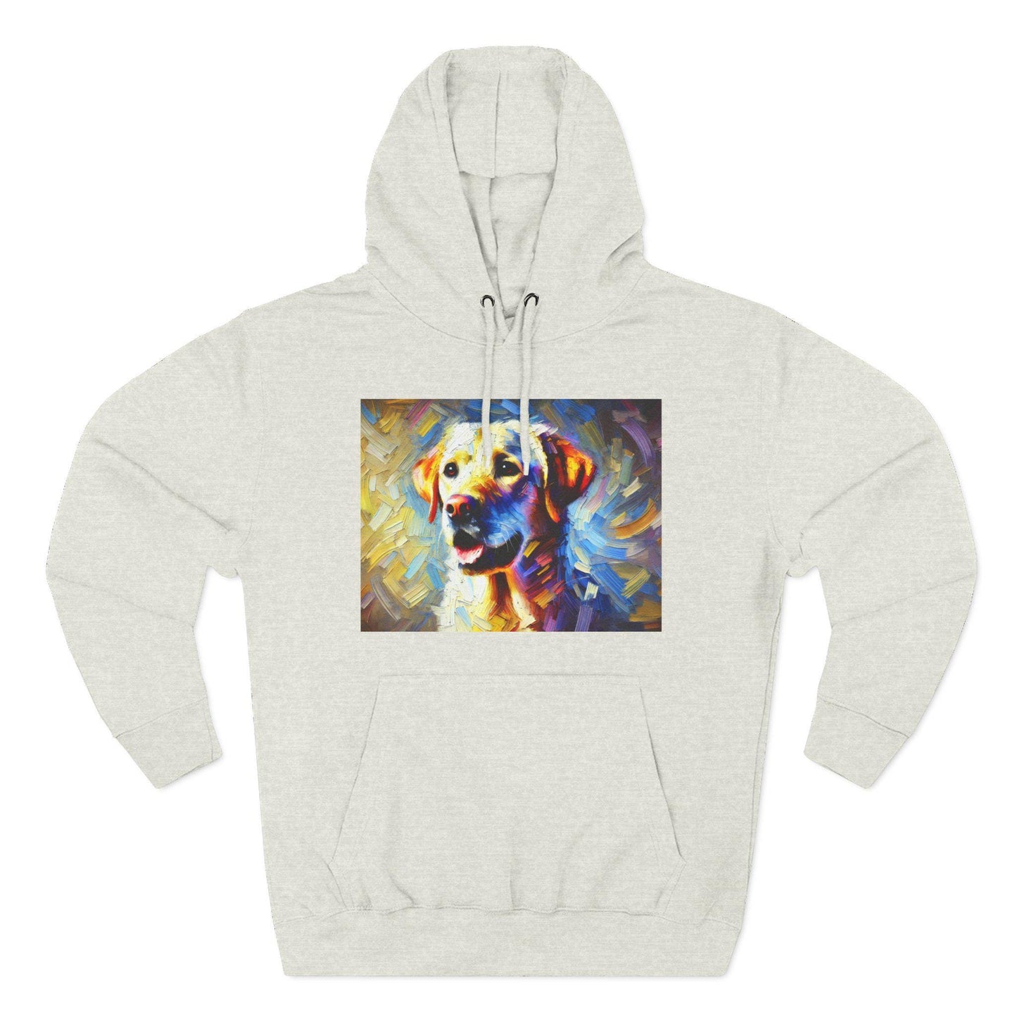 Labrador Retriever Fleece Hoodie, Colorful Pet Lover Apparel, Modern Dog Portrait Sweatshirt, Cozy Birthday Gift Idea, Soft Lab Dog Hoodie