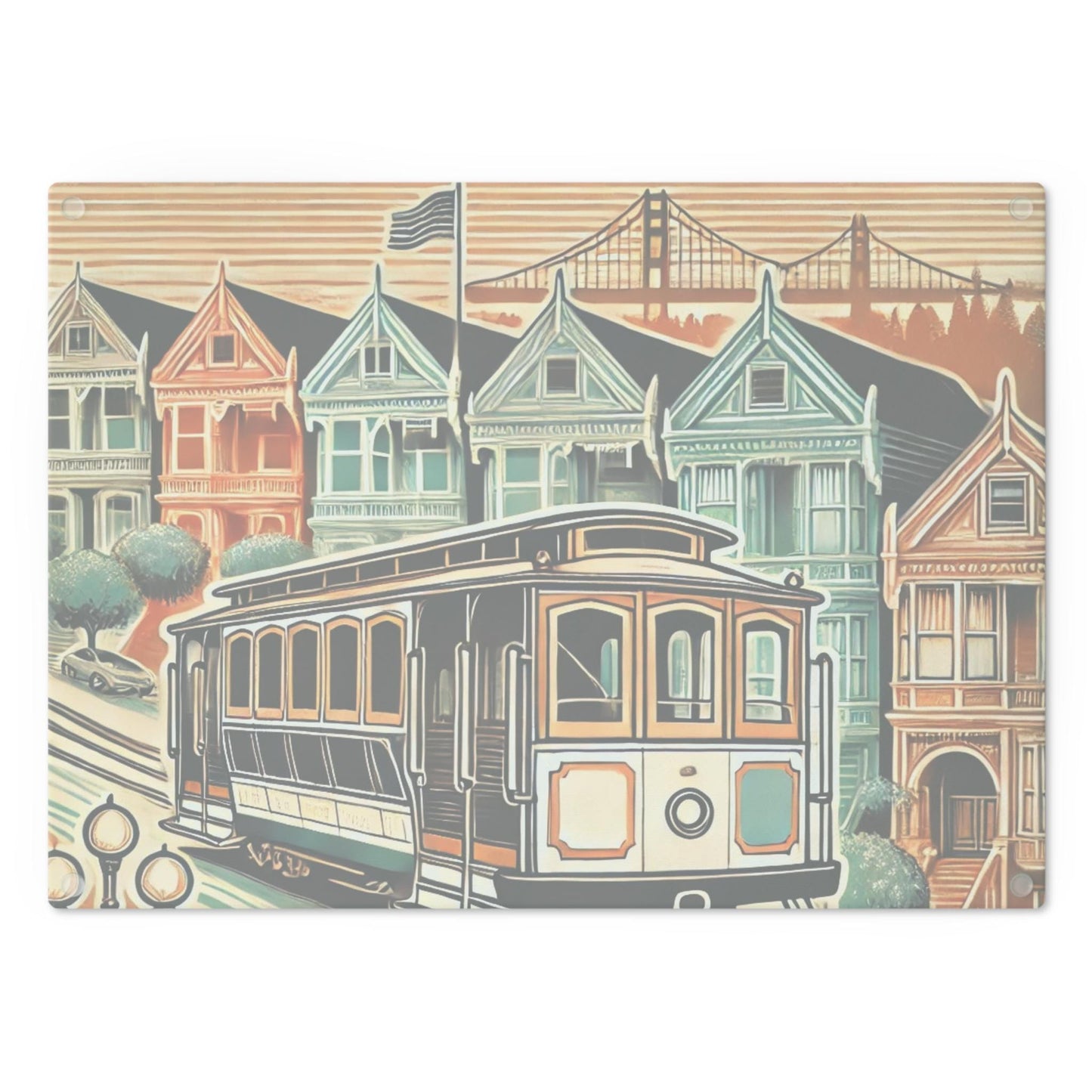 Cutting Board, San Francisco Golden Gate Bridge Design, Kitchen Home Decor, Unique Housewarming Gift, Foodie Chef Gift, California Souvenir