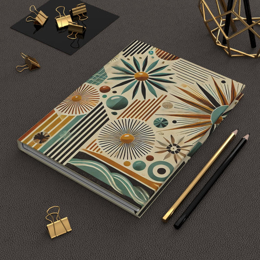 Journal Hardcover, Mid-Century Vintage Charm Notebook, Books Lovers Gift, Retro Matte Diary, Design Lovers Journal, Literature Enthusiast