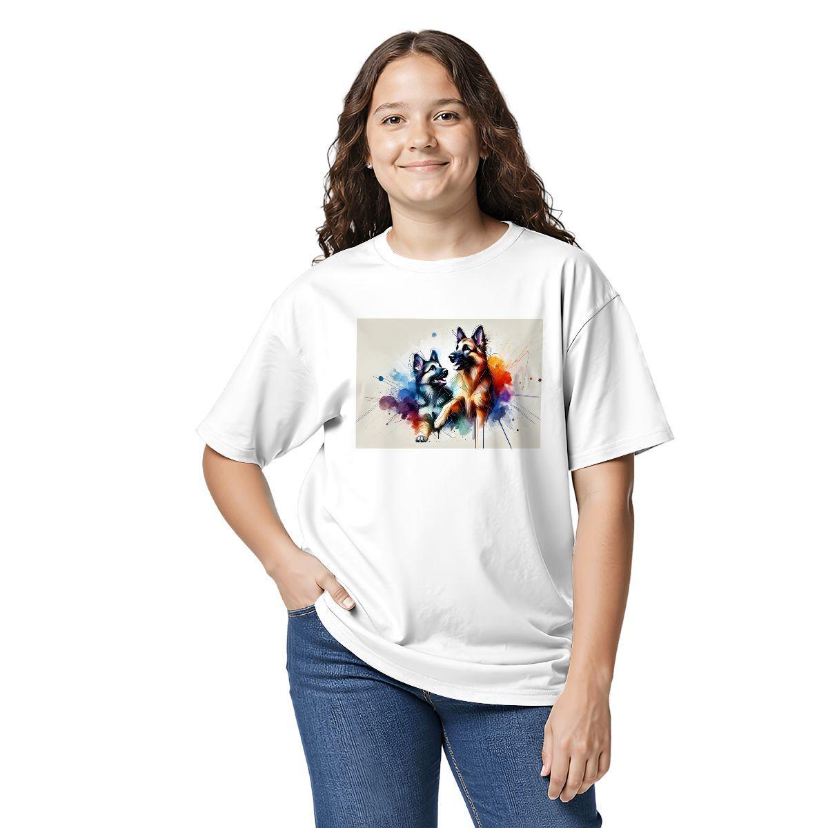 Kids Tee, Fun German Shepherd Youth T-Shirt, Unique Birthday Gift, Casual Vacation Wear, Original Art Tee, Kid's Fashion, Back To School