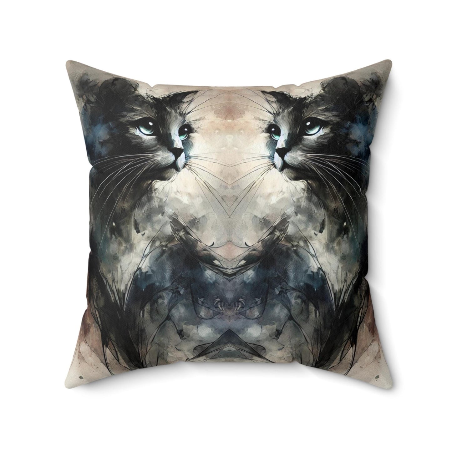 Pillow Modern Abstract Watercolor Cat Reflections 7 Design, Housewarming Gift, Soft Throw Pillow, Upscale Home Decor, Cat Lover Gift