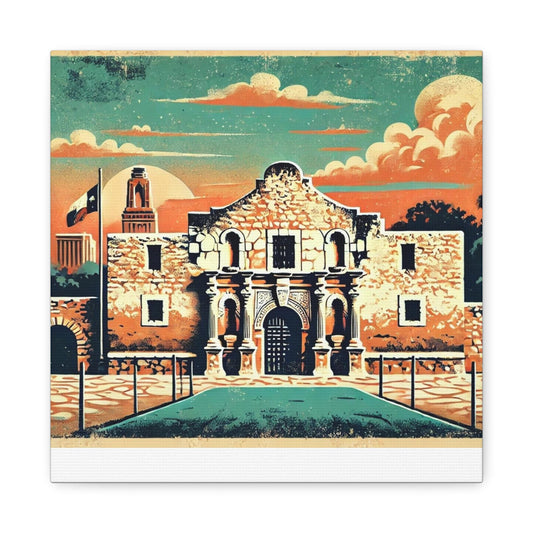 Canvas Print, Alamo San Antonio Texas Wall Art Decor - Housewarming or Birthday Gift, Rustic Charm, Matte Stretched, 1 25" - Home Office