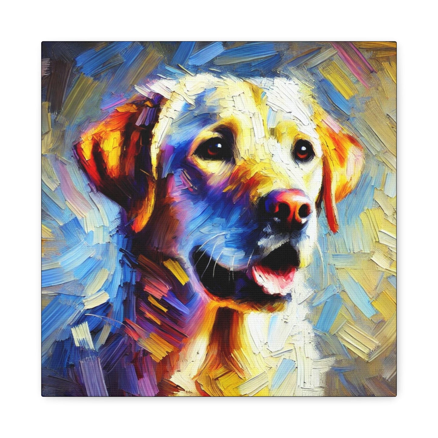 Wall Art, Labrador Retriever Matte Canvas Print, Modern Impressionist Design, Modern Queer Decor, LGBT Housewarming Gift, Gay Dog Lab Lover