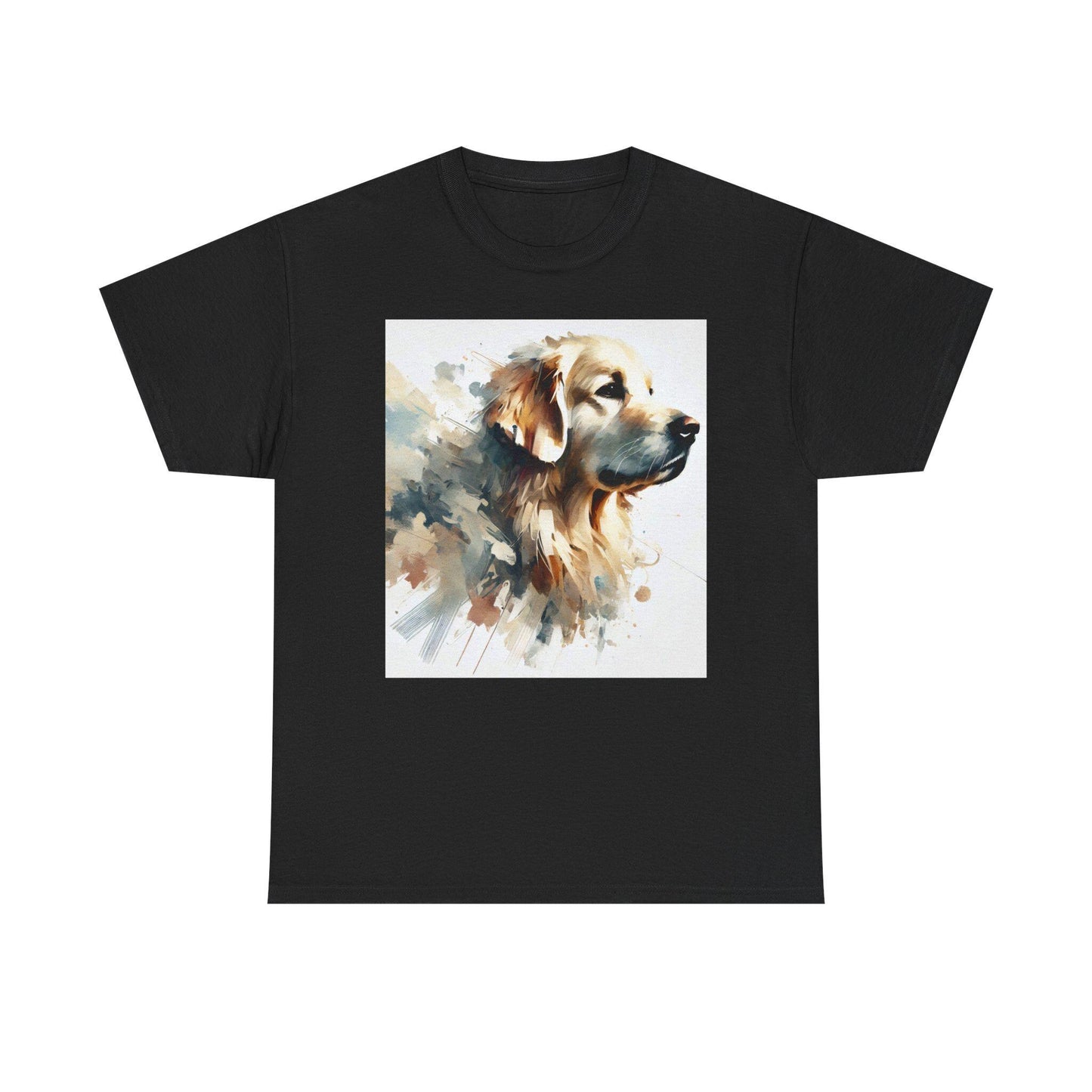 Dog Tee, Golden Retriever Impressionist Design, Unisex LGBT Dog Lover Gift, Gay Graphic Top, Unisex Heavy Cotton T-shirt, 7 Colors