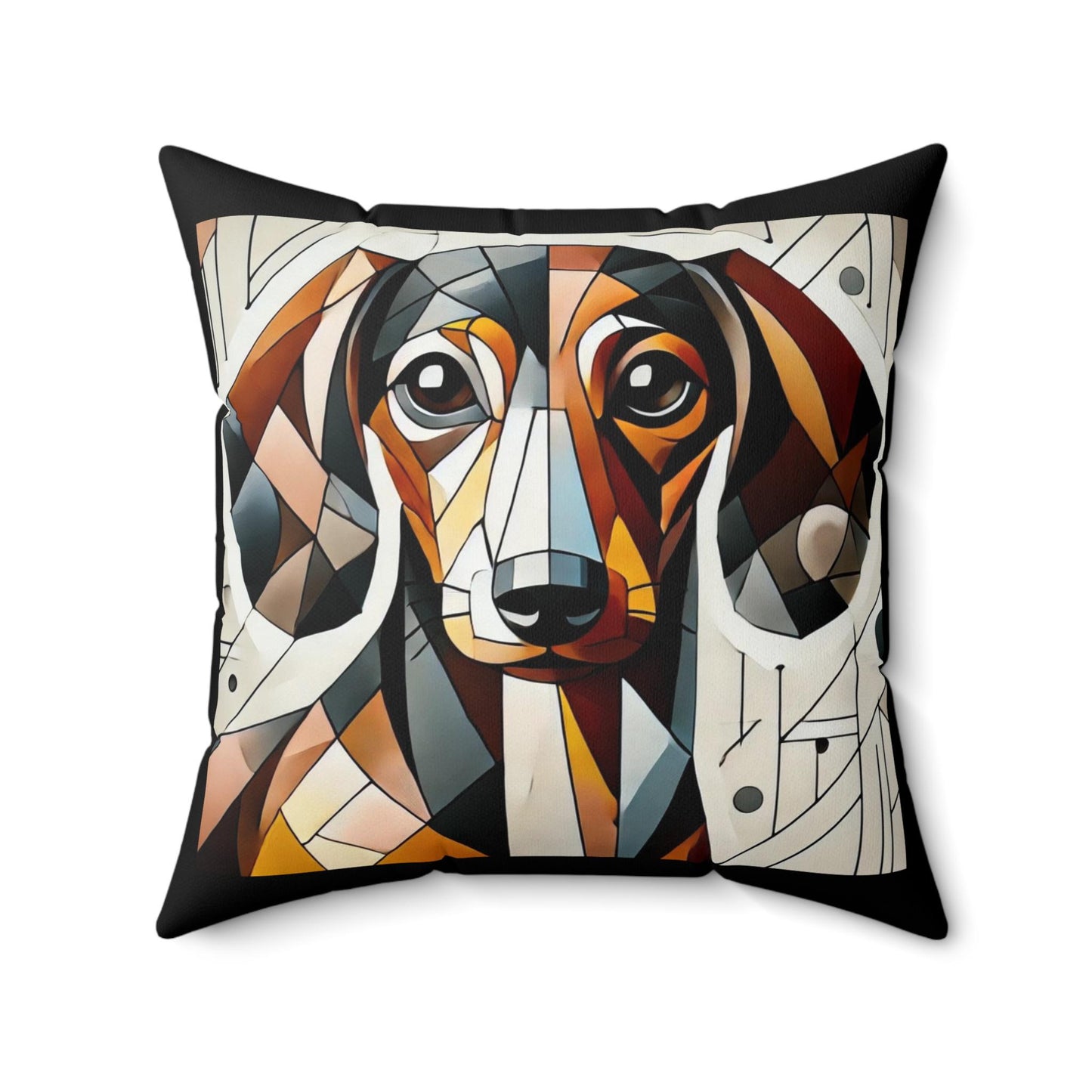 Pillow Dachshund Original Modern Cubist Design, LGBT Housewarming, Soft Throw Pillow, Chic Home Decor, Gay Weiner Dog Lover Art Gift
