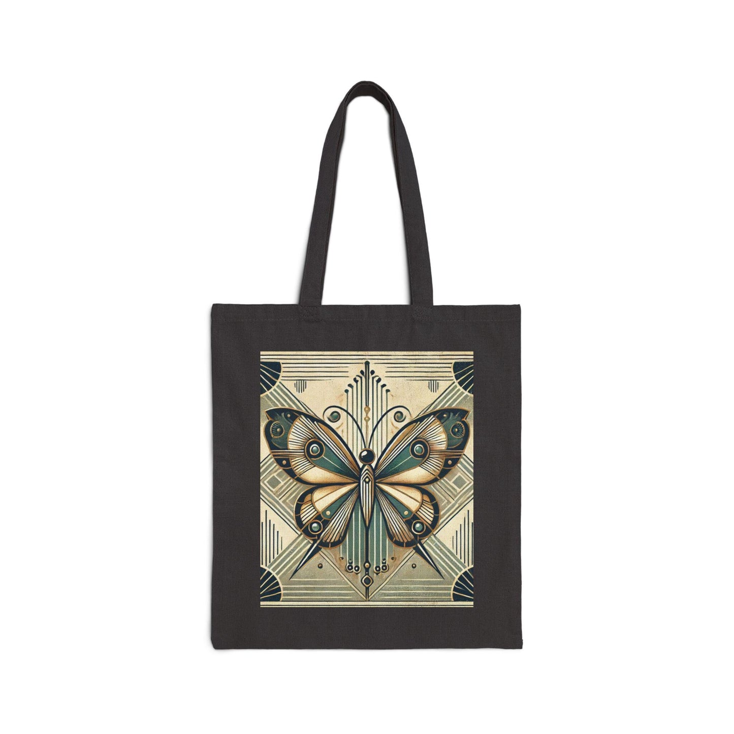 Butterfly Tote Bag, Art Deco Design, Durable Market Bag, Vintage Chic, Book Lover Gift, Reusable Grocery Bag, Eco-Friendly, Canvas Tote