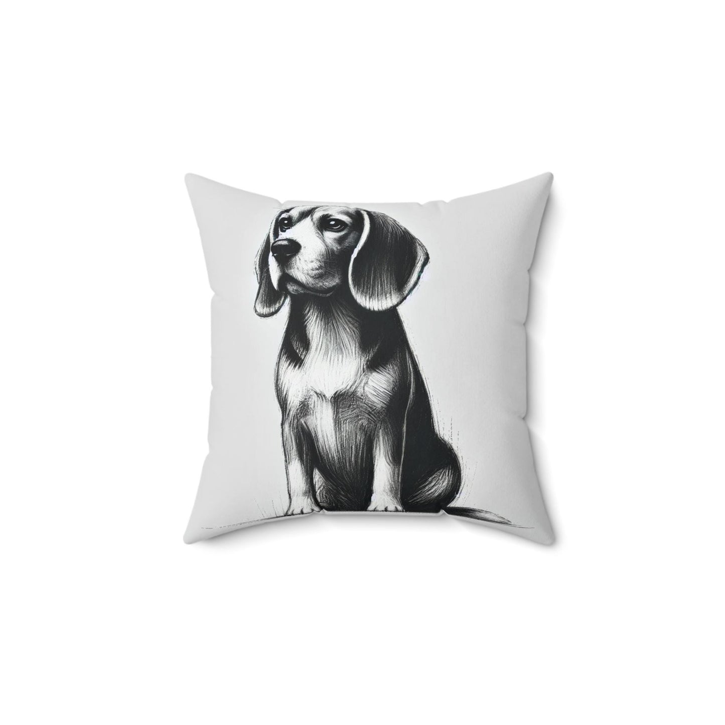 Pillow Beagle Modern Charcoal Sketch Design, Unique Housewarming Gift, Modern Art Charm, Soft Throw Pillow, Chic Home Decor, Dog Lover Gift