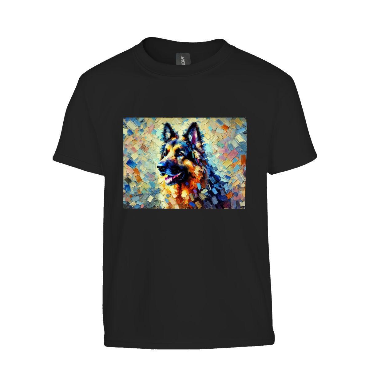 Kids Tee, Fun German Shepherd Youth T-Shirt, Unique Birthday Gift, Casual Vacation Wear, Original Art Tee, Kid's Fashion, Back To School