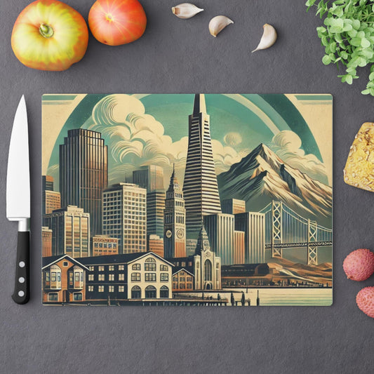 Cutting Board, San Francisco Golden Gate Bridge Design, Kitchen Home Decor, Unique Housewarming Gift, Foodie Chef Gift, California Souvenir