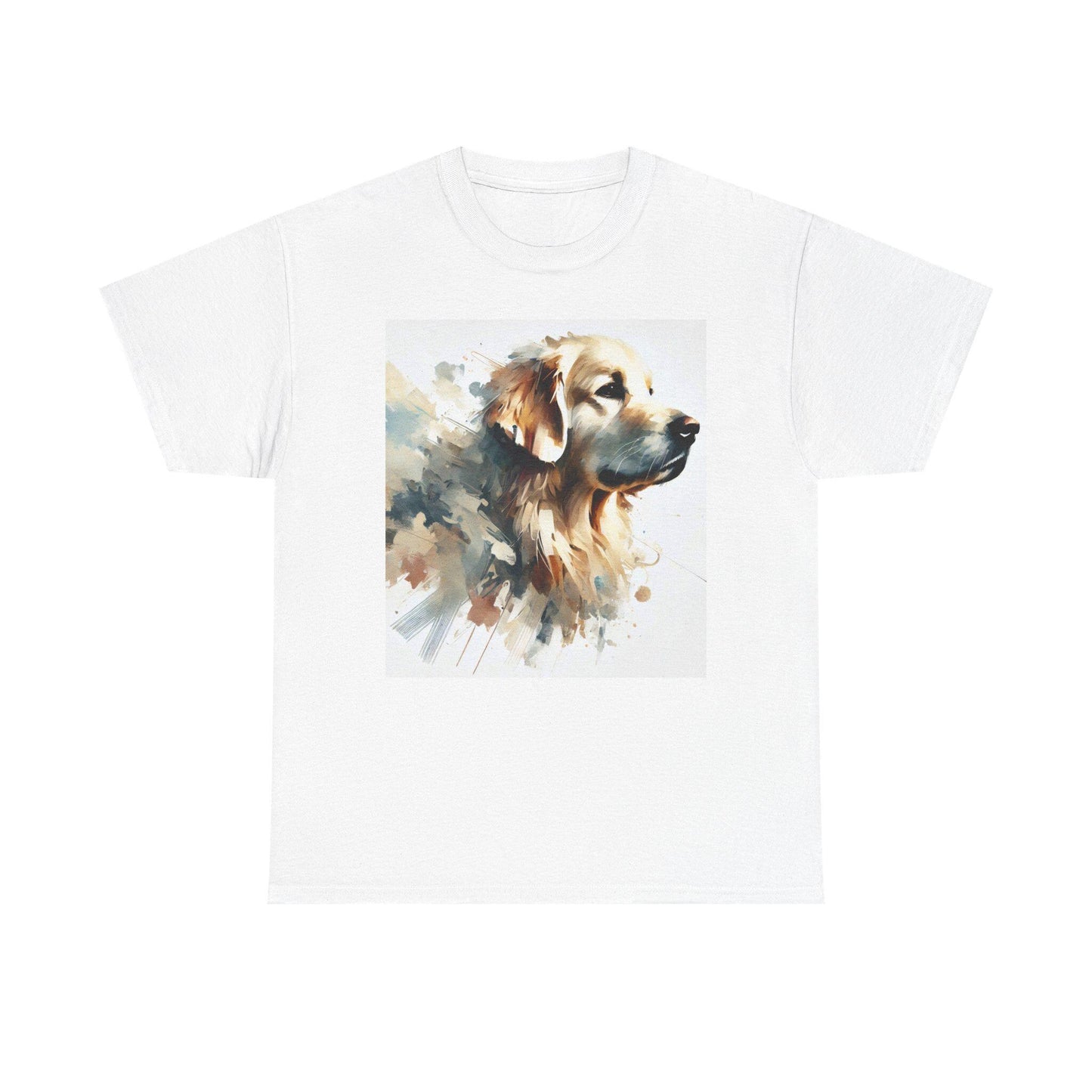 Dog Tee, Golden Retriever Impressionist Design, Unisex LGBT Dog Lover Gift, Gay Graphic Top, Unisex Heavy Cotton T-shirt, 7 Colors