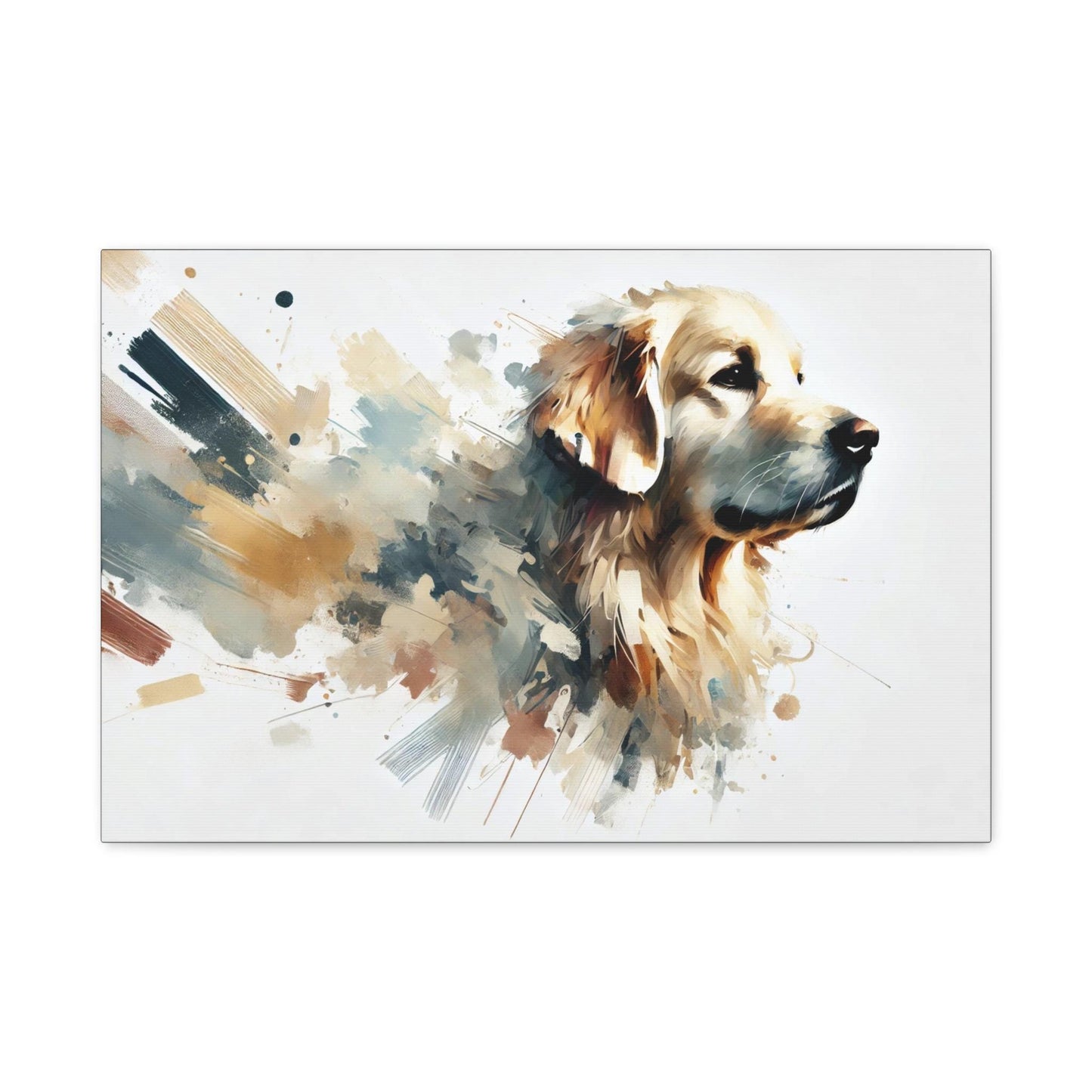 Canvas Print, Modern Impressionist Golden Retriever Portrait, LGBT Housewarming Gift, Gay Dog Lover, Original Stretched Wall Art, 7 Sizes