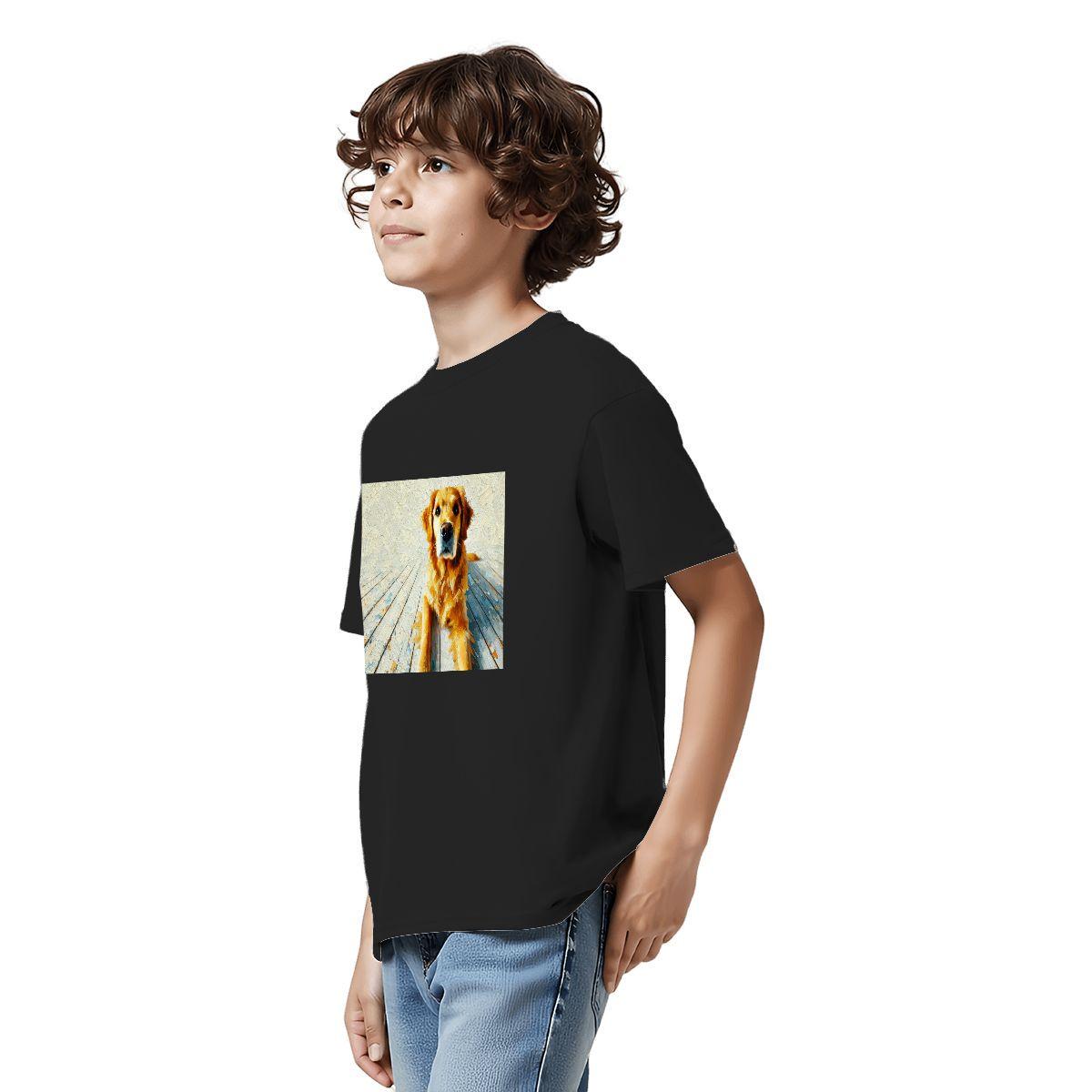 Kids Tee, Fun Golden Retriever Youth T-Shirt, Unique Birthday Gift, Casual Vacation Wear, Original Art Tee, Kid's Fashion, Back To School
