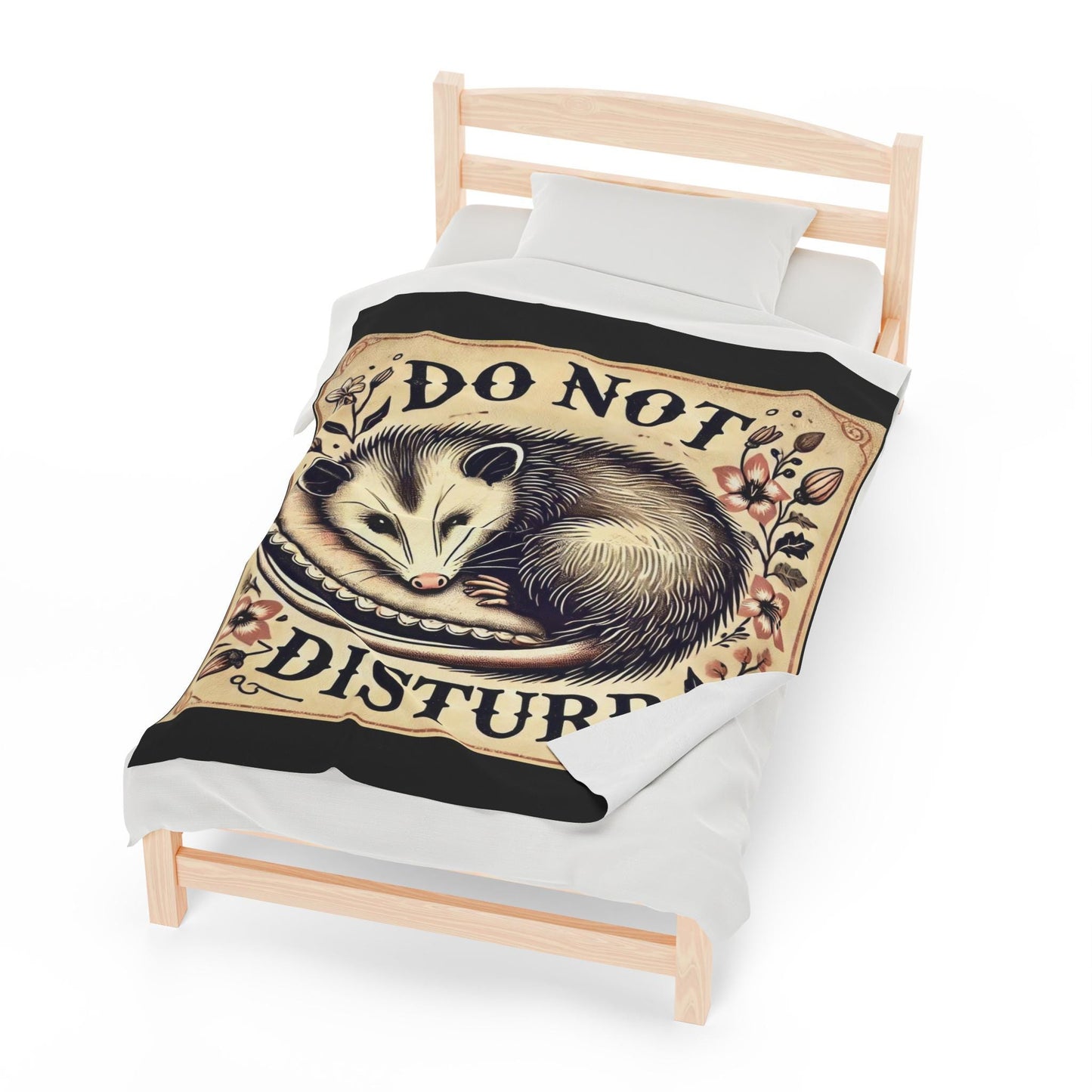 Plush Blanket, Funny Do Not Disturb Possum Design, Soft Fleece Throw, Housewarming Gift, Opossum Theme, Warm Bedding, Home Decor, Cozy Gift,