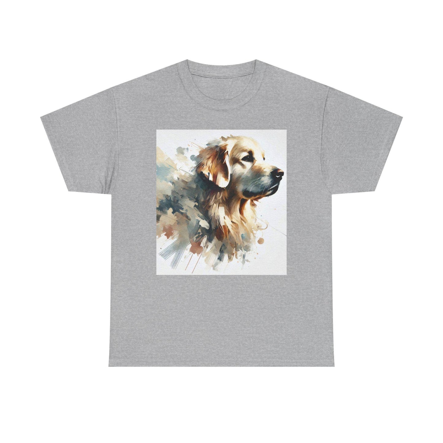 Dog Tee, Golden Retriever Impressionist Design, Unisex LGBT Dog Lover Gift, Gay Graphic Top, Unisex Heavy Cotton T-shirt, 7 Colors