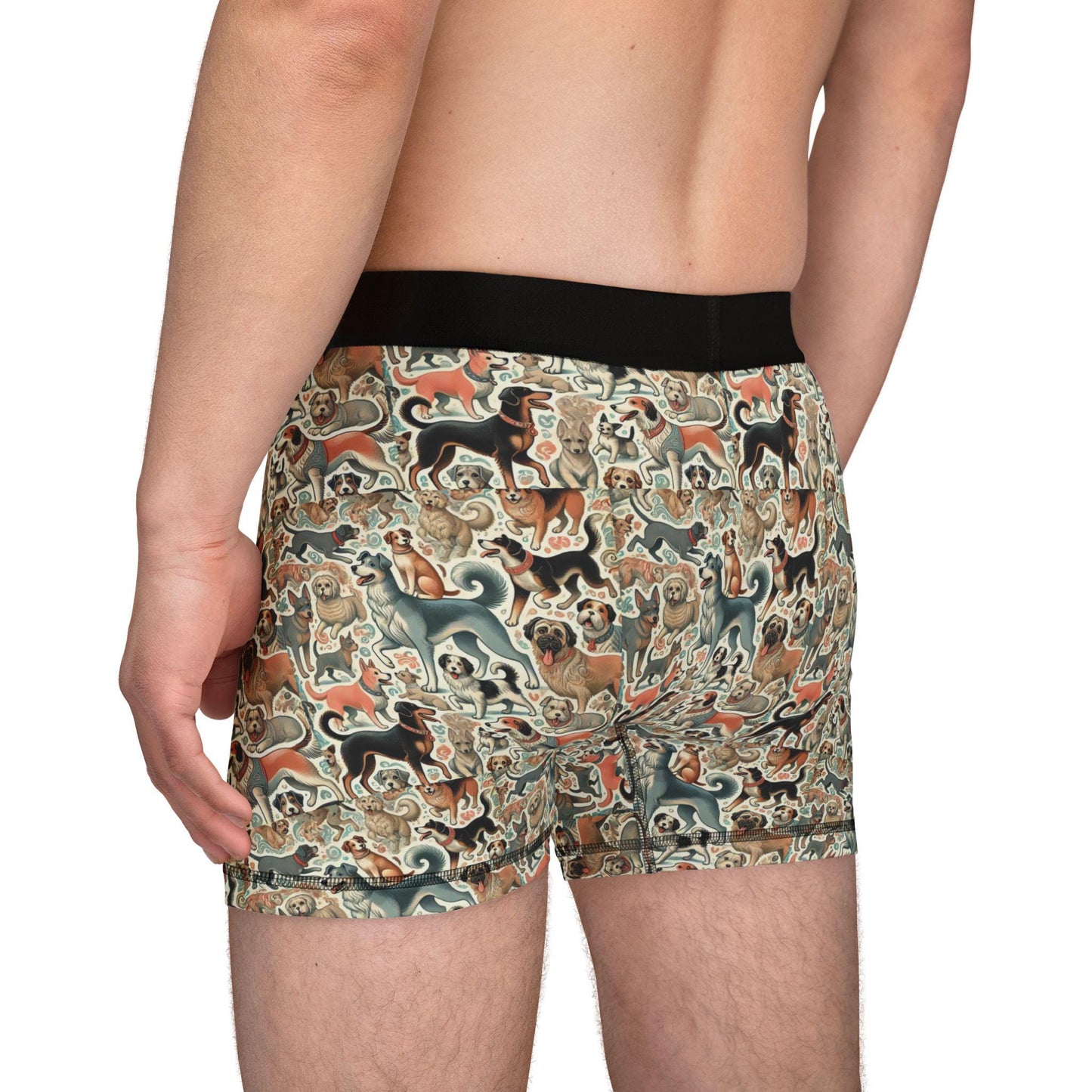 Men's Boxers, Monstera Dog Daddy Mid-Century Modern Design, Gift for Men, Sexy Soft Boxer Brief, Dog Dad Gift