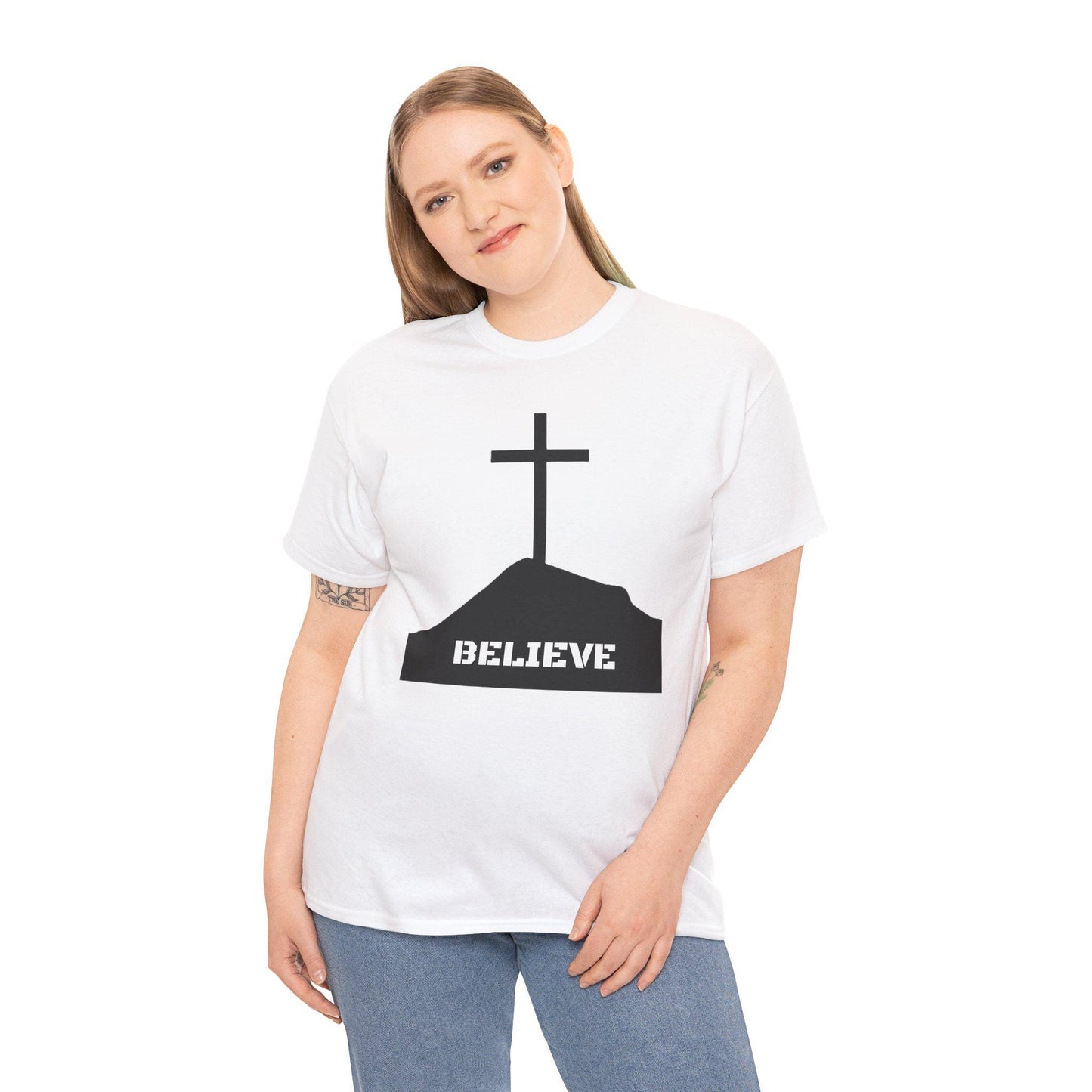 Christian Inspirational Unisex Tee - I BELIEVE Design, Jesus Christ Shirt for Gift, Church Camp Casual Wear, Religious Motivational T-Shirt