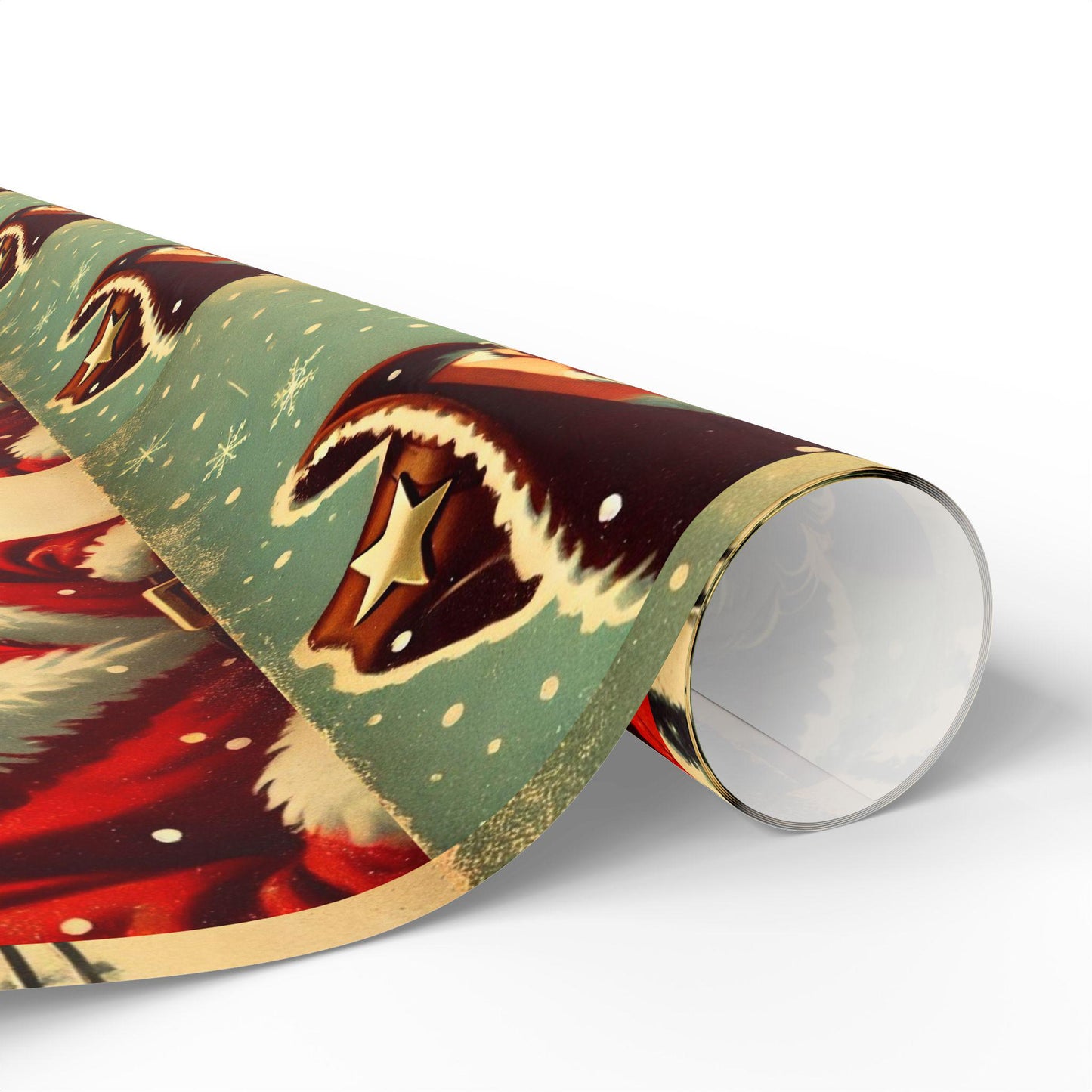 Cowboy Santa Wrapping Paper, Gift Wrap for Christmas Presents, Country Holidays