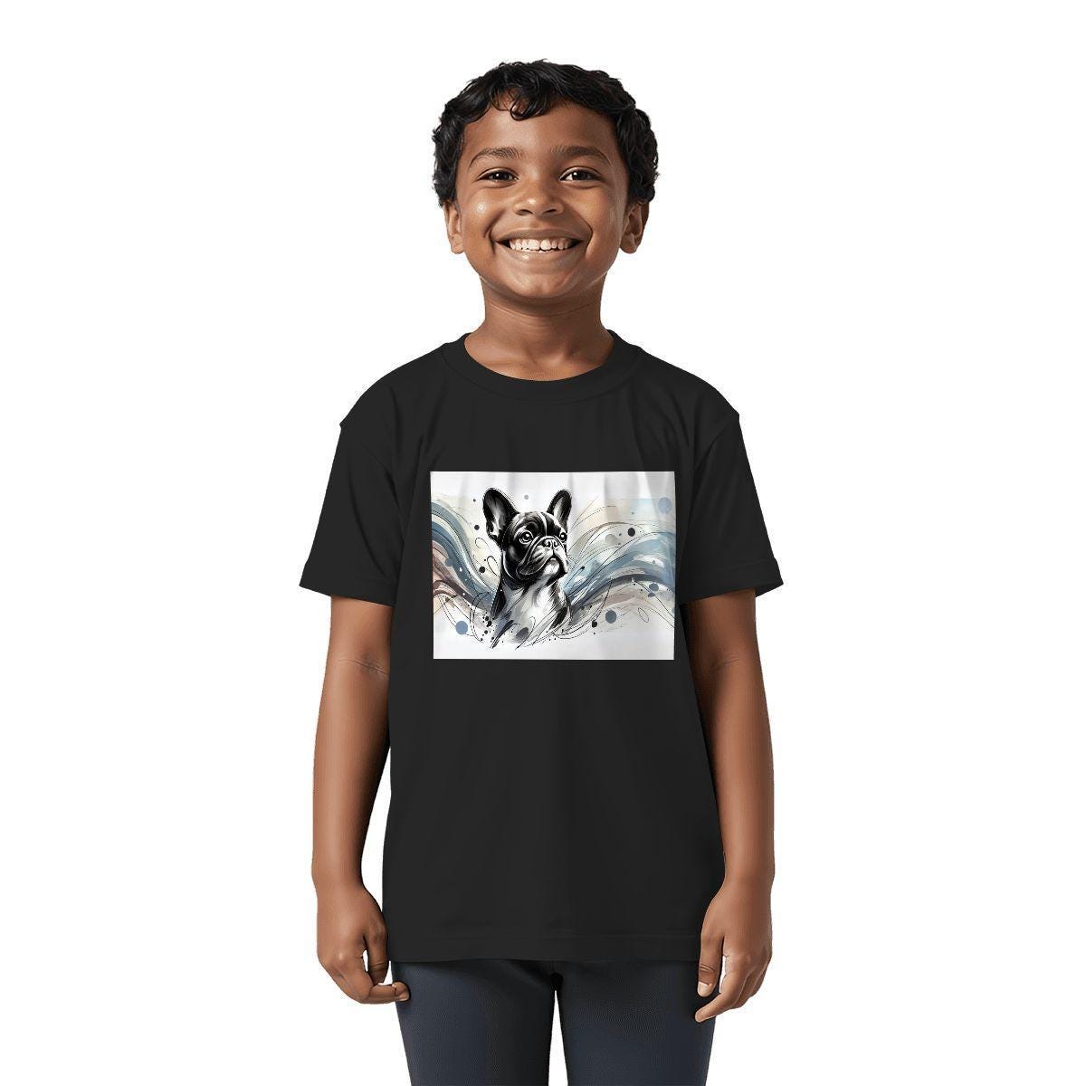 Kids Tee, Fun French Bulldog Youth T-Shirt, Unique Birthday Gift, Casual Vacation Wear, Original Art, Kid's Fashion Design, Back To School