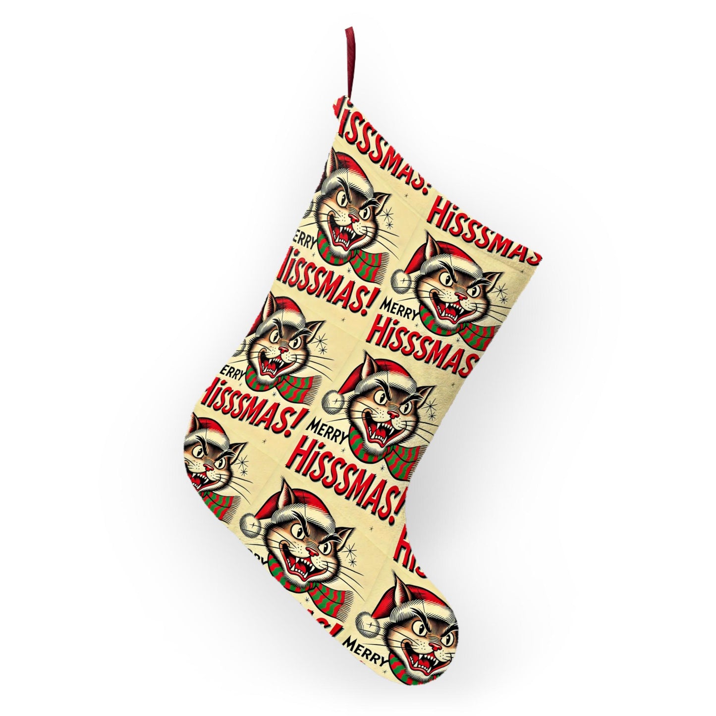 Cat Christmas Stocking, Funny Stocking for Cat Lovers, Cat Parents