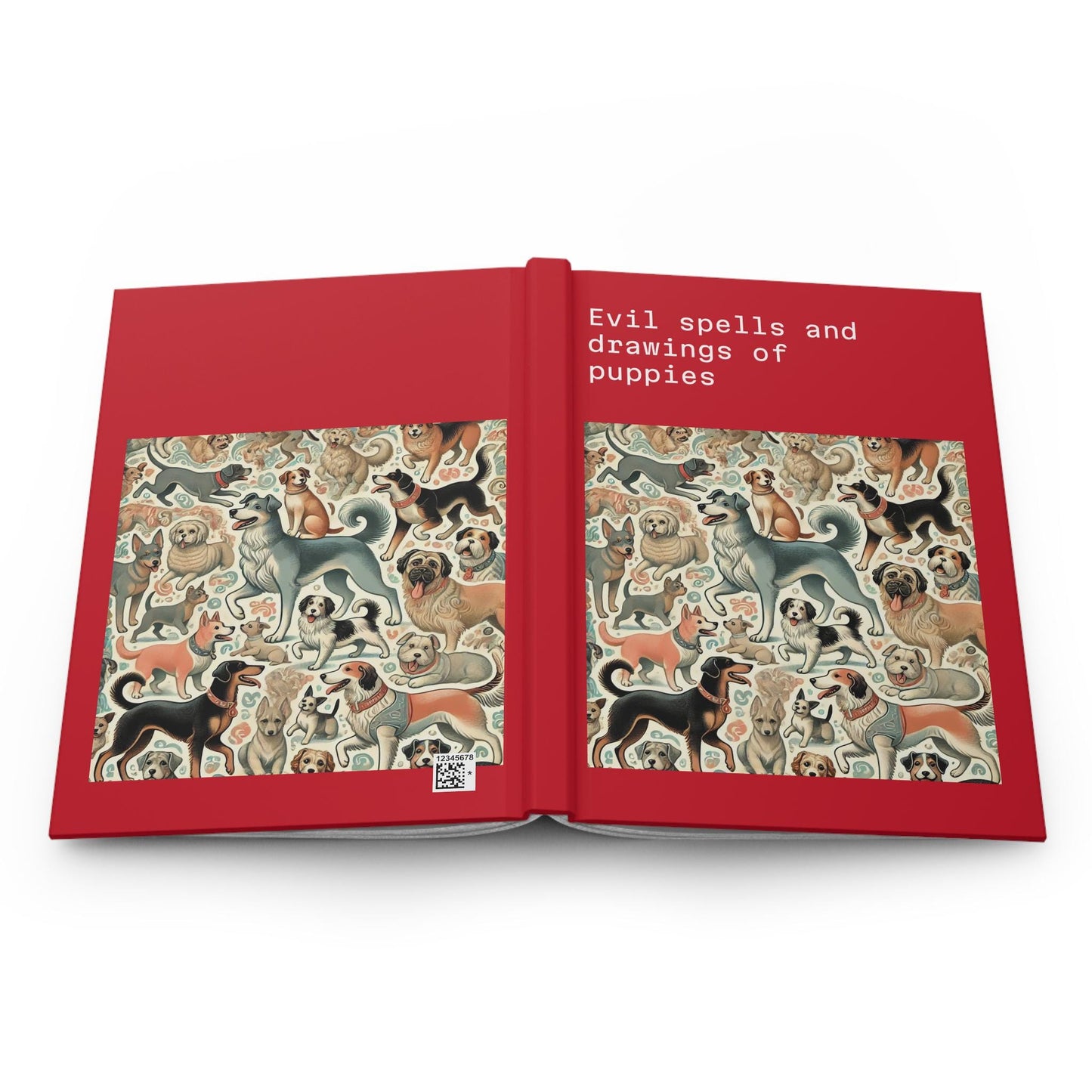 Dog Journal Hardcover - Funny Spells Vintage Design Matte Journal - Humorous Notebook, Book Lovers Gift, Retro Art Diary, Dog Lover Gift