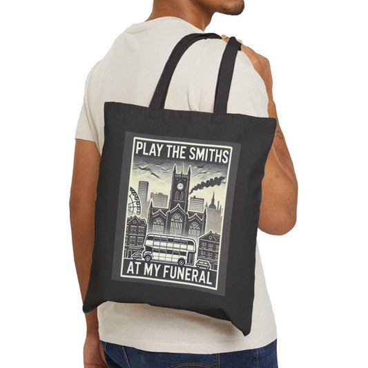 Canvas Tote Bag, The Smiths Funeral Design, LGBT Eco-Friendly Bag, Queer Book Lover Gift, Reusable Shopping Bag, Gay Goth Music Lover Gift