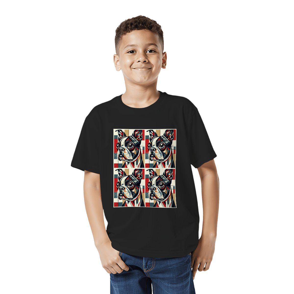 Kids Tee, Fun Boston Terrier Youth T-Shirt, Unique Birthday Gift, Casual Vacation Wear, Original Dog Art Tee, Kid's Fashion, Back To School