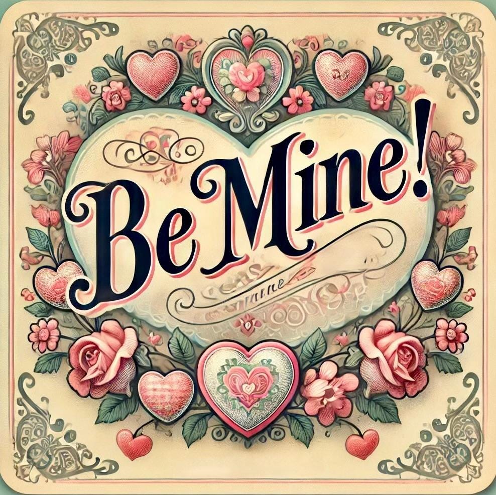 Sweet Valentine's Day Gift Scented Candles, Coconut Apricot Wax (4oz), Gift for Girlfriend, Wife, Be Mine, Valentines Day, Sweetheart Gift