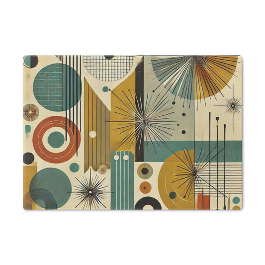 Mid-Century Cutting Board, Vintage Kitchen Decor, Retro Chopping Block, Cooking Gift, Glass Serving Tray, Foodie Accessories