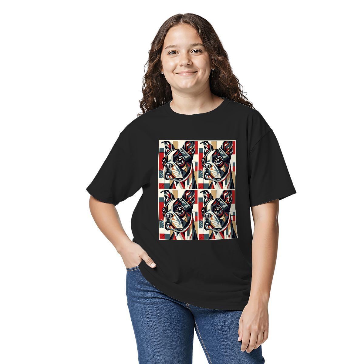 Kids Tee, Fun Boston Terrier Youth T-Shirt, Unique Birthday Gift, Casual Vacation Wear, Original Dog Art Tee, Kid's Fashion, Back To School