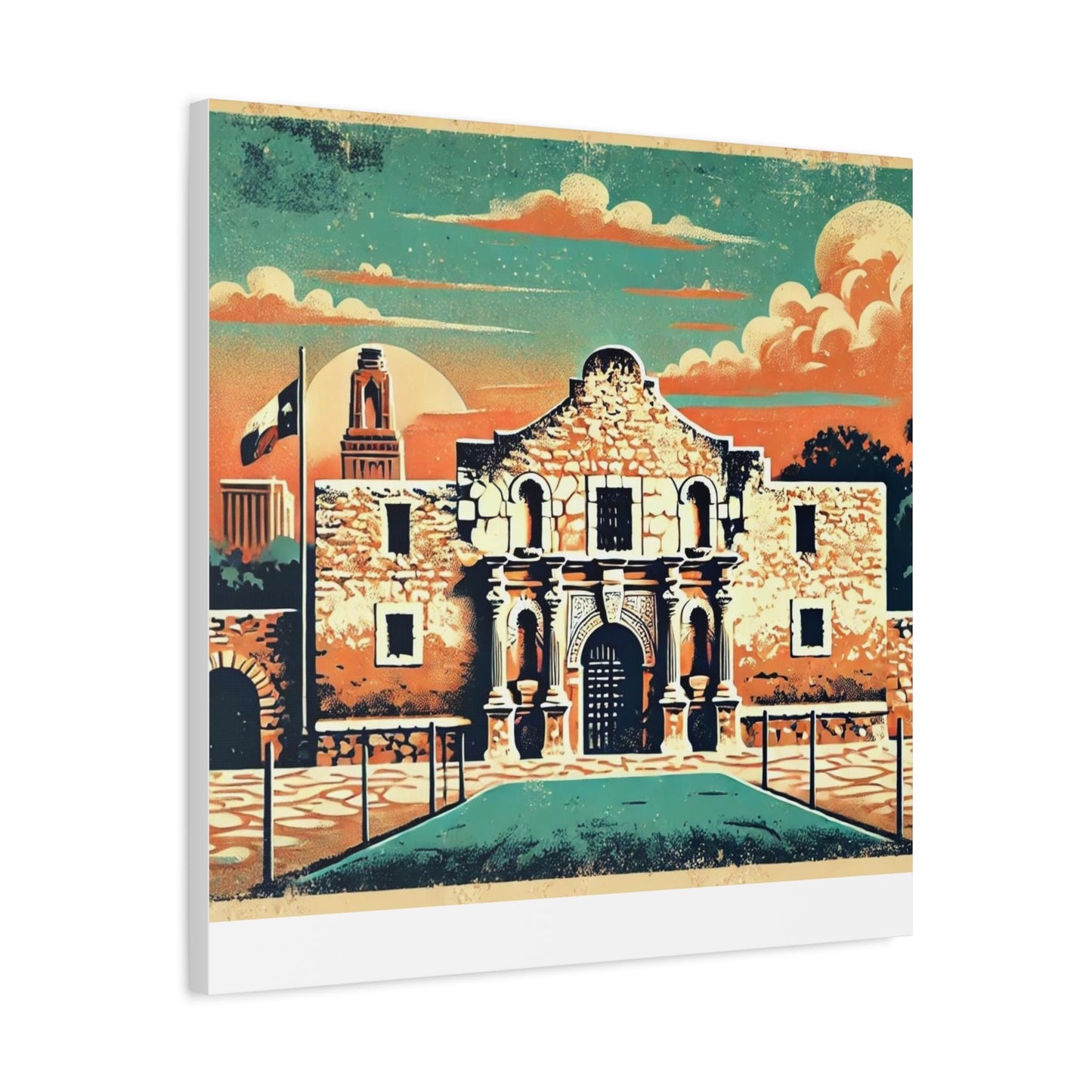 Canvas Print, Alamo San Antonio Texas Wall Art Decor - Housewarming or Birthday Gift, Rustic Charm, Matte Stretched, 1 25" - Home Office