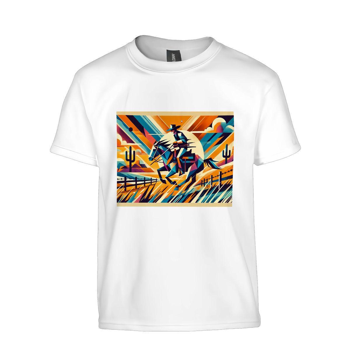 Kids Tee, Fun Cowboy Youth T-Shirt, Unique Birthday Gift, Casual Vacation Wear, Original Horse Art Tee, Kid's Fashion, Back To School