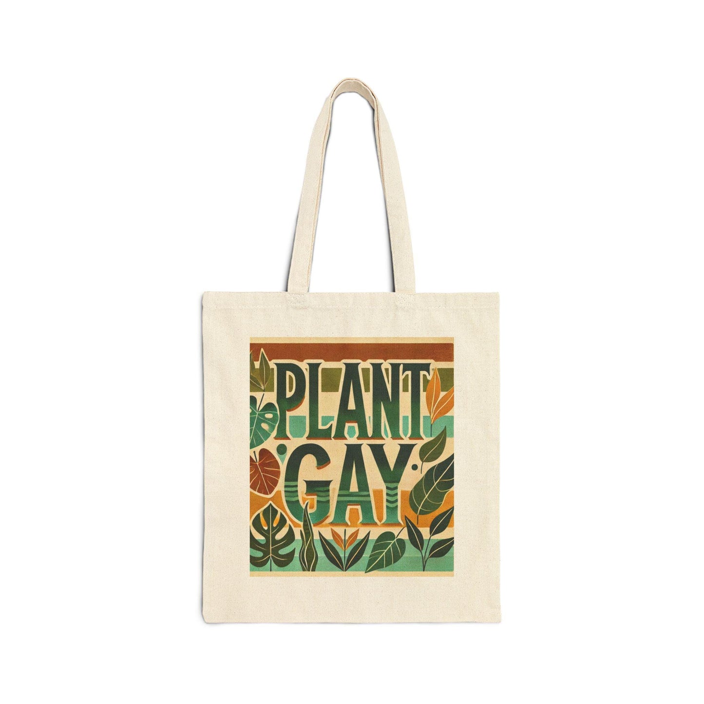 Canvas Tote Bag, Fun Plant Gay Design, LGBT Eco-Friendly Market Bag, Queer Plant Lover Gift, Reusable Grocery Shopping, Gay & Lesbian Gift