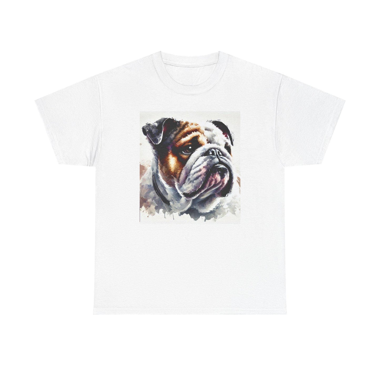 Dog Tee, Bulldog Modern Watercolor Design, Unisex LGBT Bulldog Dog Lover Gift, Gay Graphic Top, Unisex Heavy Cotton T-shirt, 7 Colors