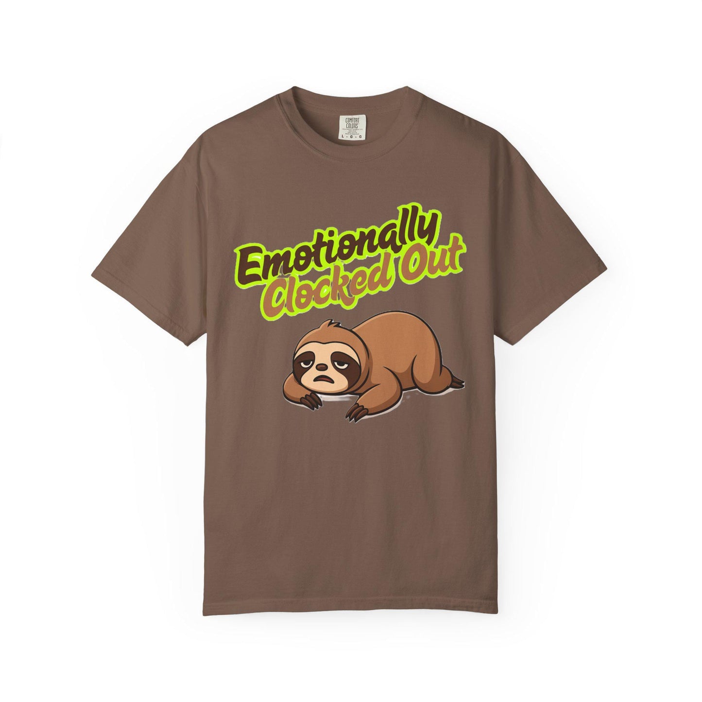 Emotionally Clocked Out Sloth T-shirt, Funny Animal Lover Tee, Unisex Vintage Style Shirt, Sarcastic Summer Accessory, I'm Over It Vibes