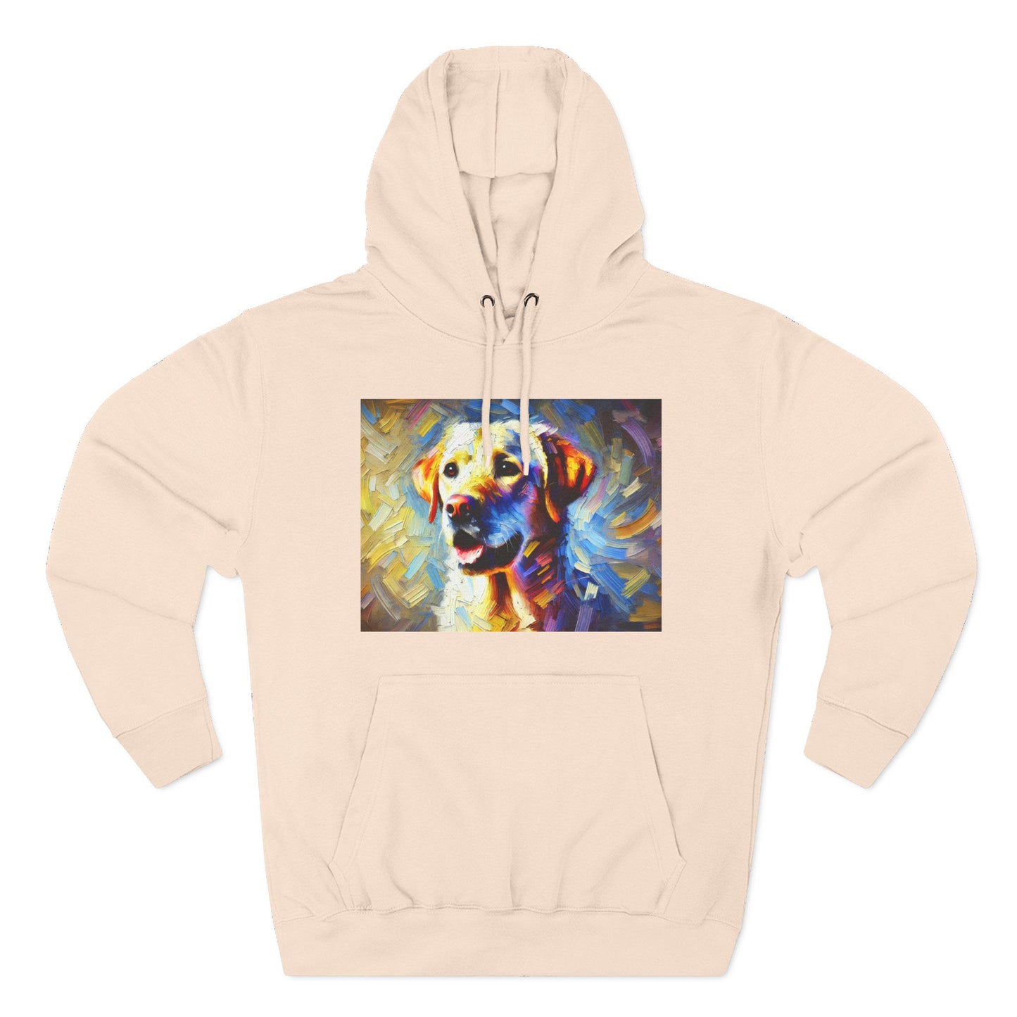 Labrador Retriever Fleece Hoodie, Colorful Pet Lover Apparel, Modern Dog Portrait Sweatshirt, Cozy Birthday Gift Idea, Soft Lab Dog Hoodie