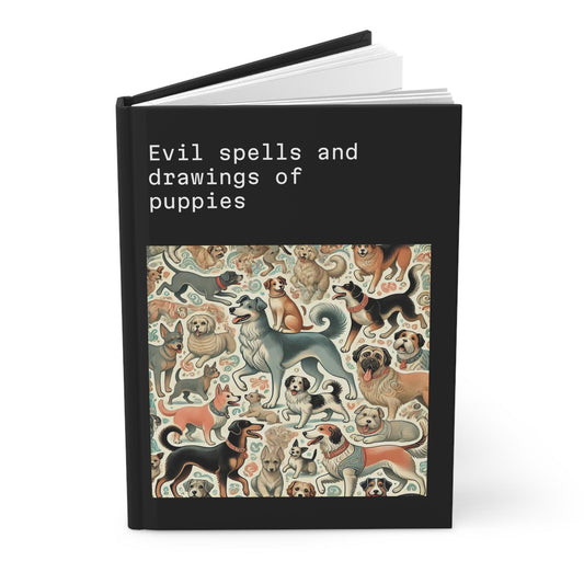 Dog Journal Hardcover - Funny Spells Vintage Design Matte Journal - Humorous Notebook, Book Lovers Gift, Retro Art Diary, Dog Lover Gift