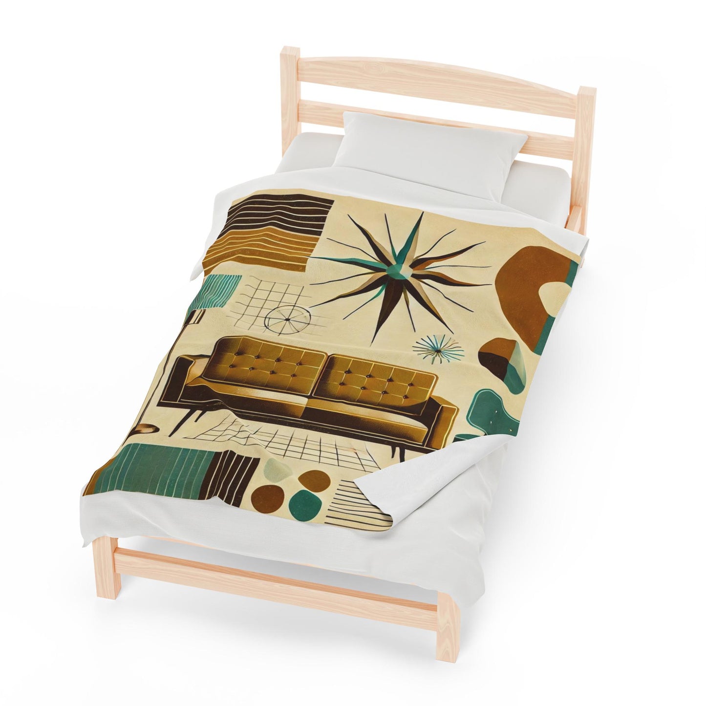 Plush Blanket, Mid-Century Modern Design, Soft Fleece Throw, Housewarming Gift, Chic Home Decor, Bauhaus Theme, Warm Bedding