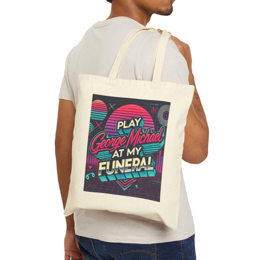 Canvas Tote Bag, 80s Pop George Michael Design, LGBT Eco-Friendly Bag, Queer Book Lover Gift, Reusable Grocery Shopping, Gay Gift