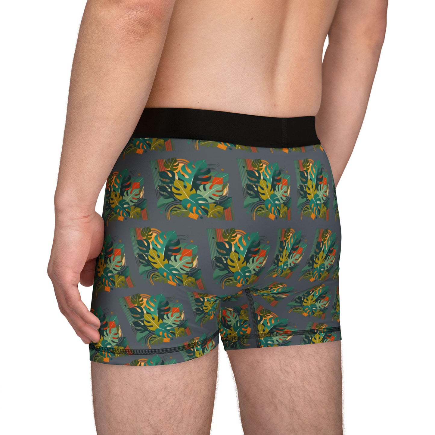 Men's Boxers, Monstera Plant Daddy Mid-Century Modern Design, Gift for Men, Sexy Soft Boxer Brief, Plant Lover, Plant Dad Gift