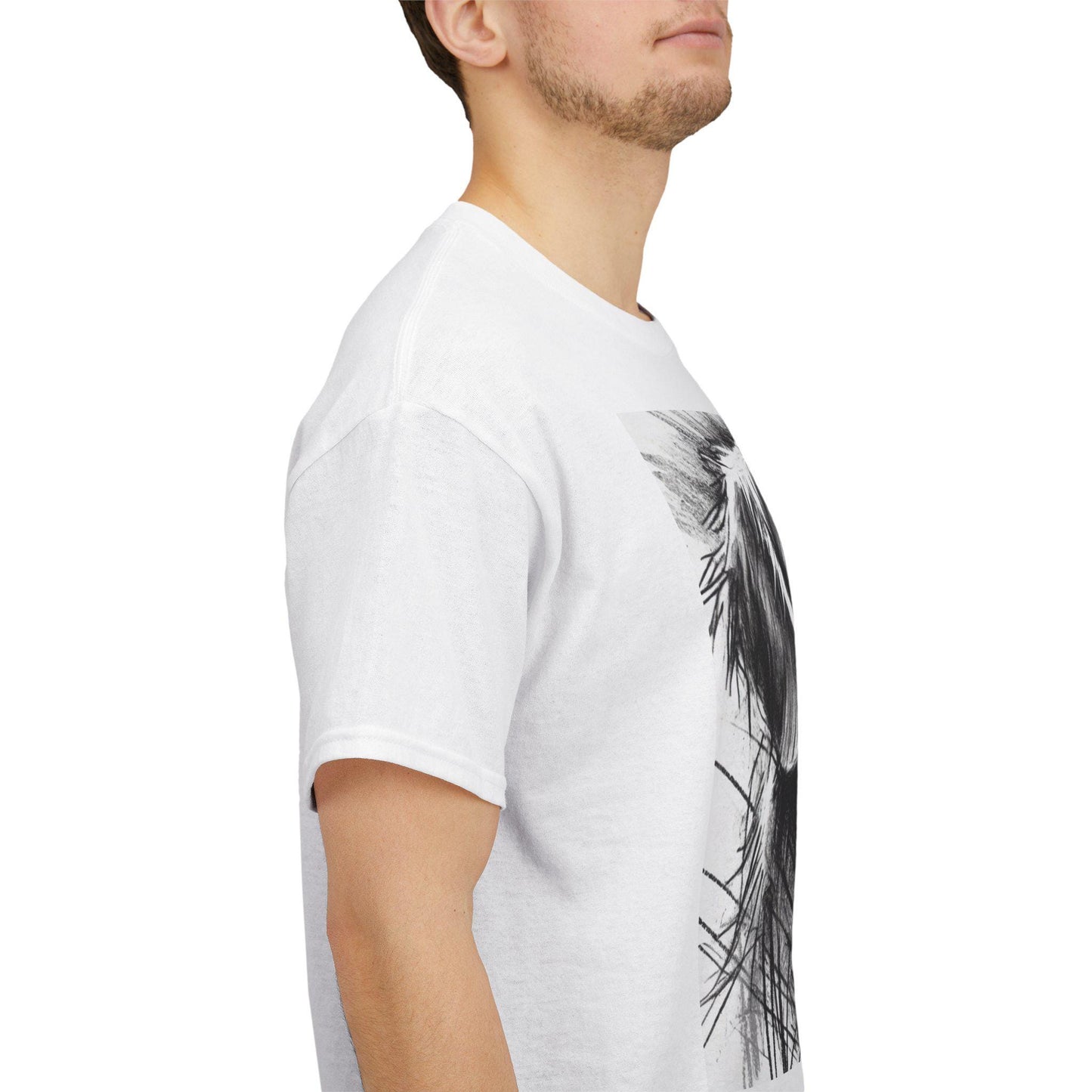 Dog Tee, Golden Retriever Charcoal Sketch Design, Unisex LGBT Dog Lover Gift, Gay Graphic Top, Unisex Heavy Cotton T-shirt, 7 Colors