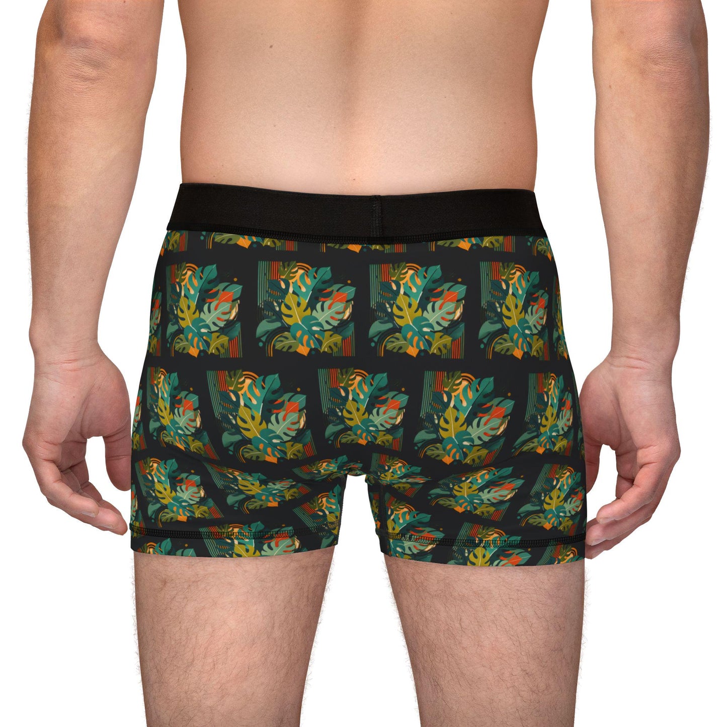 Men's Boxers, Monstera Plant Daddy Mid-Century Modern Design, Gift for Men, Sexy Soft Boxer Brief, Plant Dad Gift