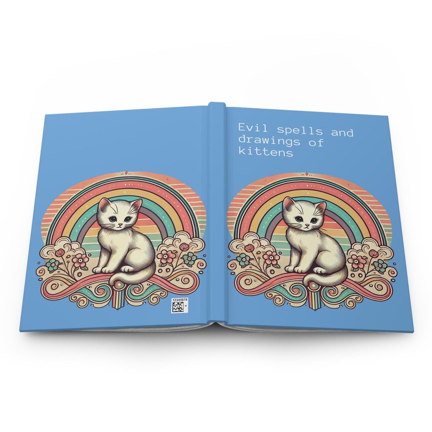 Cat Journal Hardcover - Funny Spells Vintage Design Matte Journal - Humorous Notebook, Book Lovers Gift, Retro Art Diary